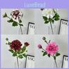 Flower Wedding Artificial 3head 3d Dahlia Silk Fabric Event Photography Decor