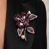 Women'S Flower Brooch With Pearl And Rhinestones Pinets