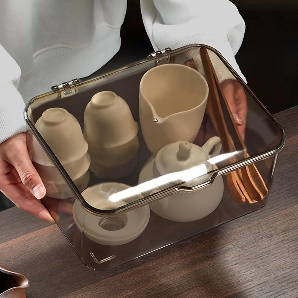 Large Capacity Transparent Storage Container Dustproof Multifunction Organizer Box Home Decor