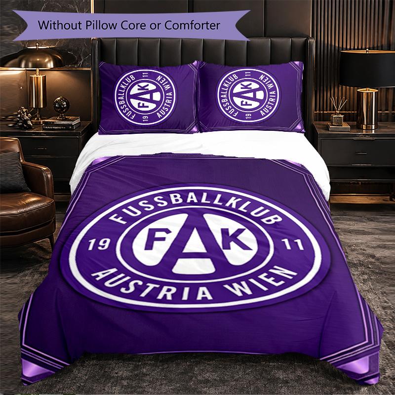 Austria Wien FC Themed Bedding 3Pcs Duvet Cover Set Decorative Bed Linen For Teen Room Home Decoration