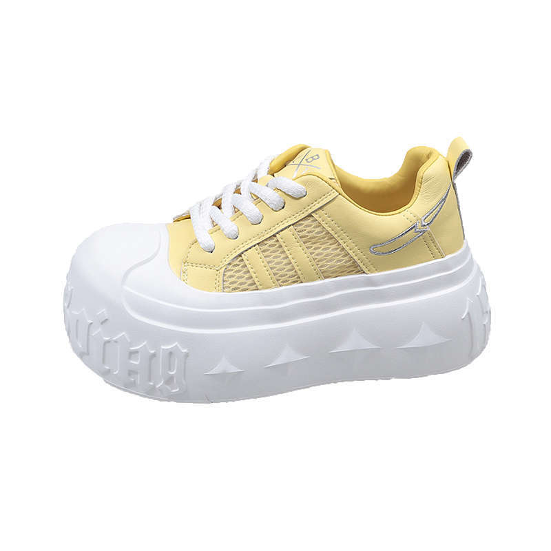 European Fashion Big Head Muffin Platform Bread Shoes Women's 2025 New Little White Shoes Small Height Increase Casual Shoes