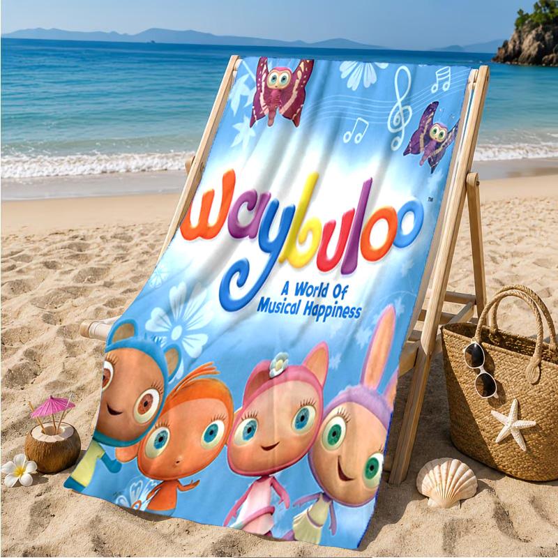 Waybuloo Adventures Beach Towel Microfiber Beach Towel, Lightweight and Quick-Dry, for Summer Travel, Swimming Pool Fan Birthday Gift