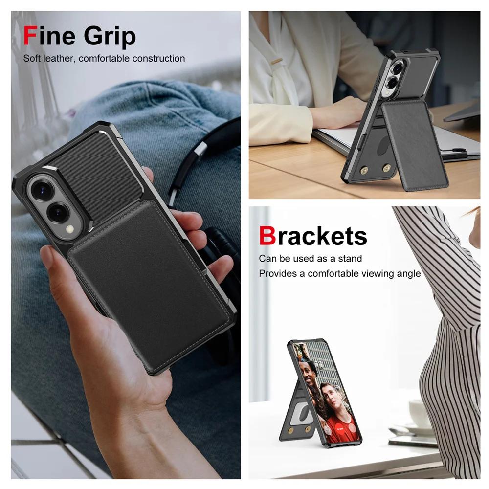 Wallet Case Card Holder Slot Leather Phone Case for Samsung S25 Edge S24 FE S23 Ultra S22 Plus A56 A36 A26 A16 A55 A35 A25 A15