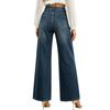 Damen Jeans mit weitem Bein und Verzierungen Lässige lockere Denim-Hose