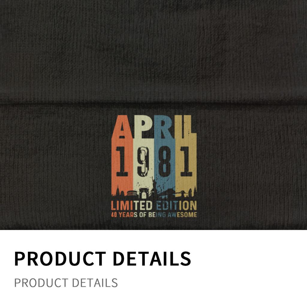 Vintage 1981 40. rocznica czapki z dzianiny dla kobiet czapki unisex jesienno-zimowa czapka Casual czapka melonowa