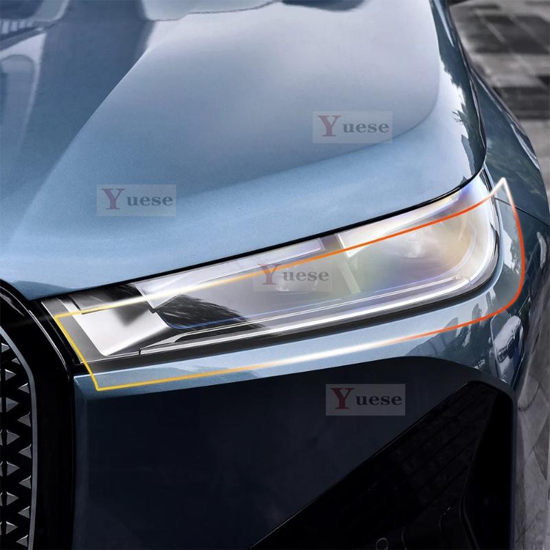 For BMW IX50 IX40 M60 Xdrive I20   2 Pcs Car Headlight Protective Film Transparent Smoked Black TPU Sticker