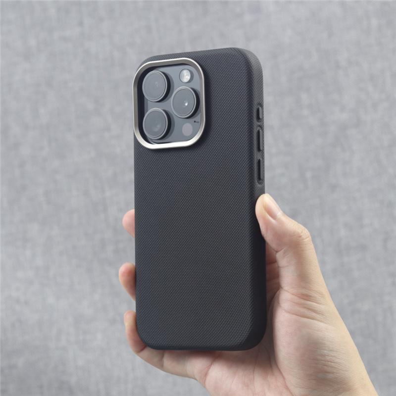 

PU Leather For MagSafe Case For iPhone 15pro 14pro max 15 13 Pro Diamond Texture Alloy Lens Protective Hard Cover for iphone13(6.1 )
