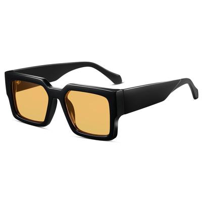 Retro Grube Prostokątne Okulary Przeciwsłoneczne dla Kobiet i Wąskie Kwadratowe Modne Okulary Męskie w Stylu lat 90. [SHEEN KELLY], Oprawka,