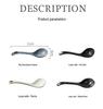 Japanese Ceramic Long-Handle Soup Spoon for Porridge & Hot Pot