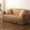 Thick Elastic Bubble Gauze Sofa Cover with Lace Full Wrap Slip Proof for Chaise Lounge Sectional Sofa