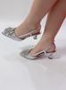 2025 Summer Rhinestone Pointed Toe Women's High Heel Buckle Strap Sandals