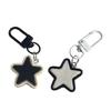 Sturdy Resin Star Keychain Retro Black And White Design For Keys Backpacks Or Phone Decors Lightweight Fashionable Friendship Gift