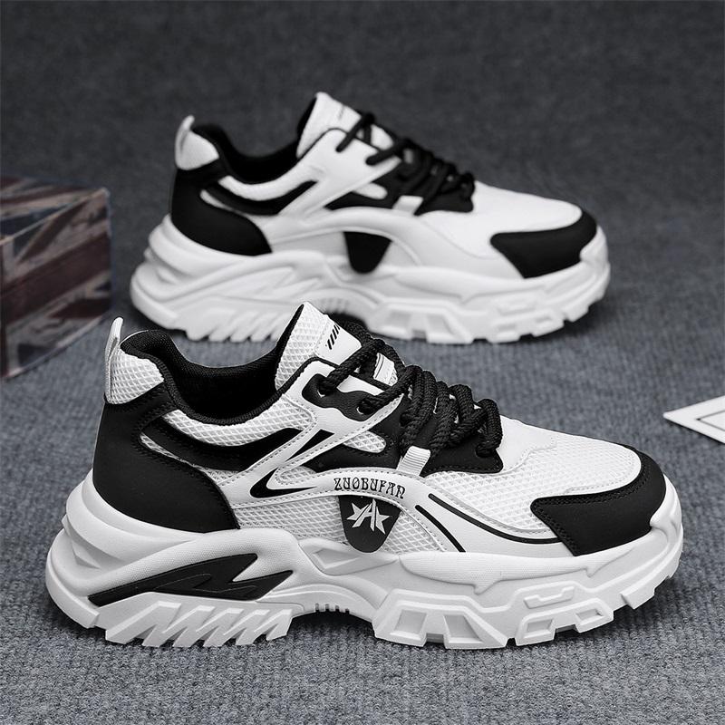 BY spring new mesh platform casual men's shoes dad shoes, white card, white green