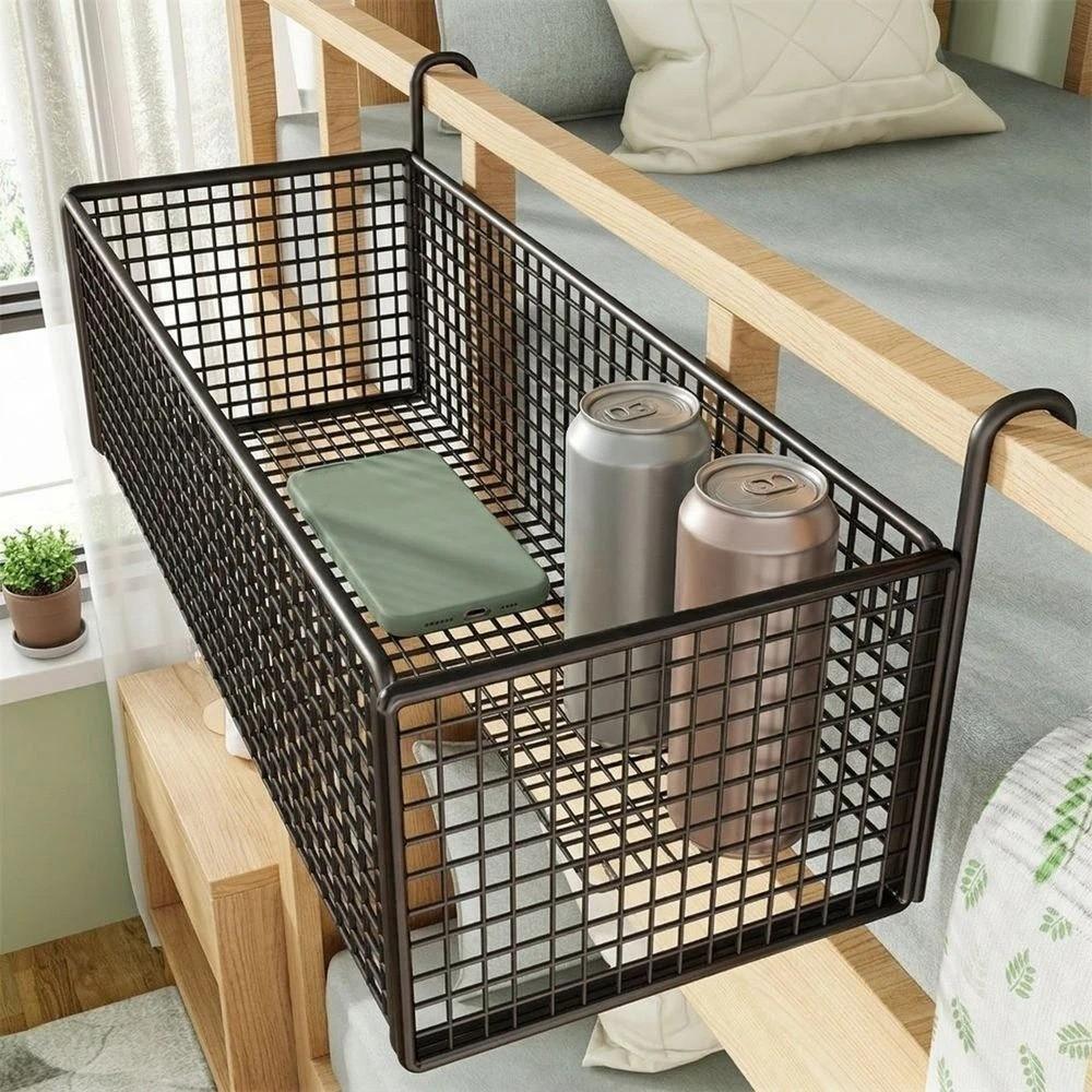 No Drill Space-Saving Shelf Hollow Bedside Hanging Basket Hanging Storage Rack  Bedroom
