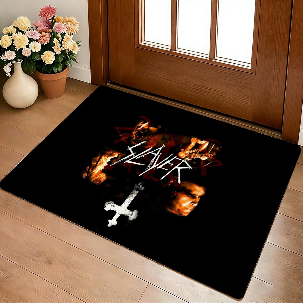 Rock Band S-Slayer Floor Mat Cozy Flannel Soft Thick Non-Slip Mat For Living Room Bedroom Kitchen Decor Rugs