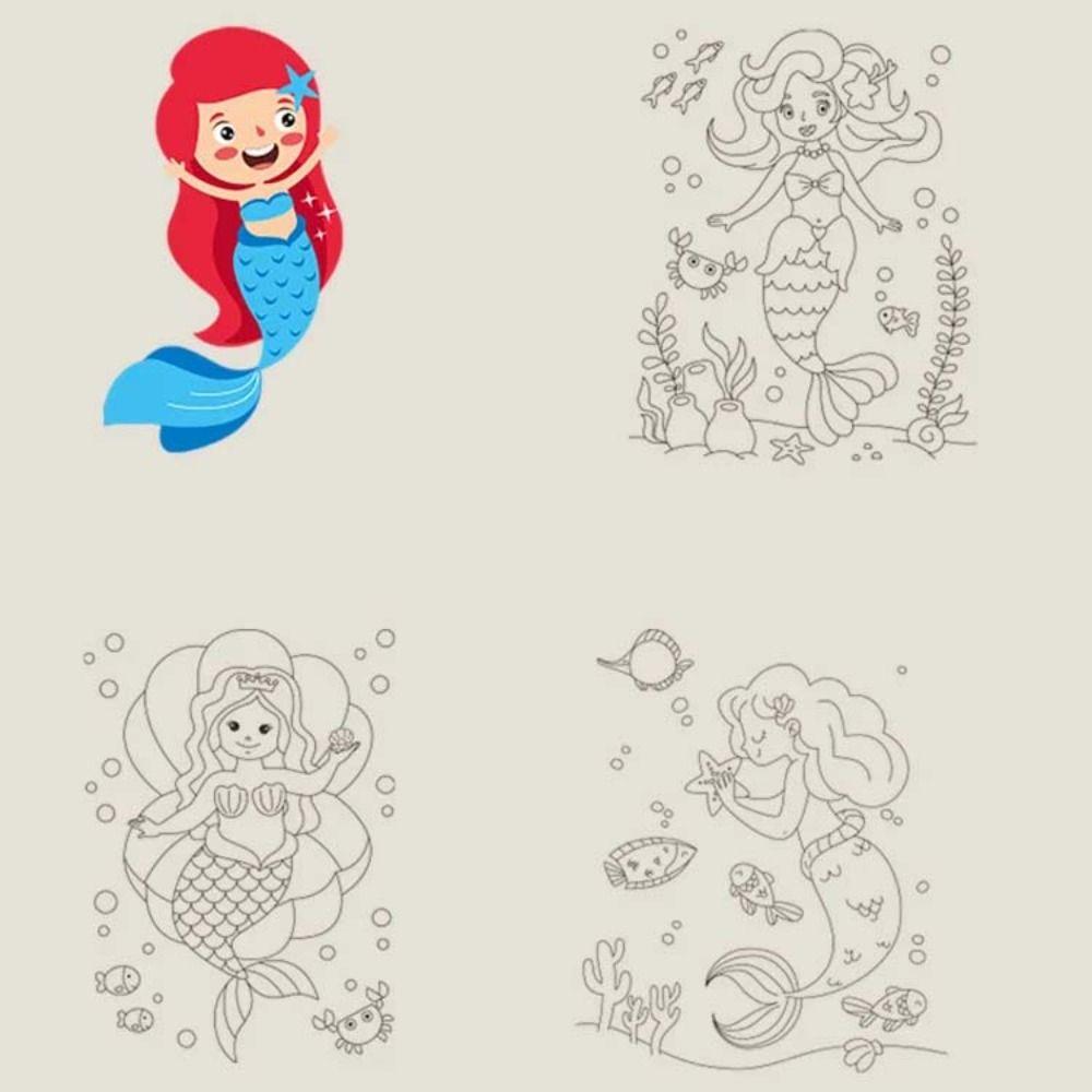 Painting Children's Coloring Books Montessori Mermaid Graffiti Book Dinosaur Drawing Book  Toddler