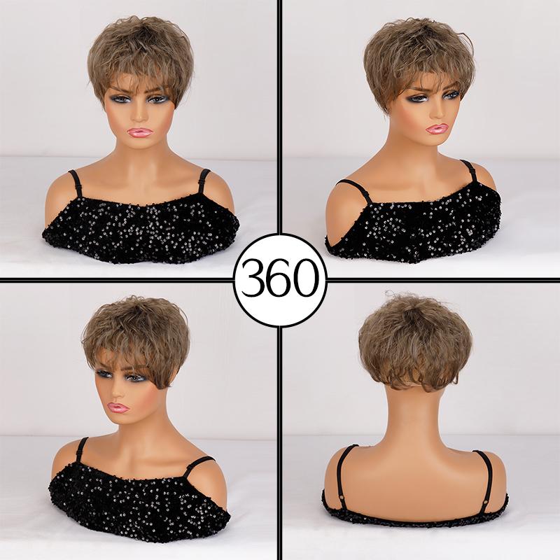 XINRAN Dámská móda Krátké kudrnaté šedivé prodlužování vlasů ze syntetických vláken 3D Air ofina pro ženy na denní nošení