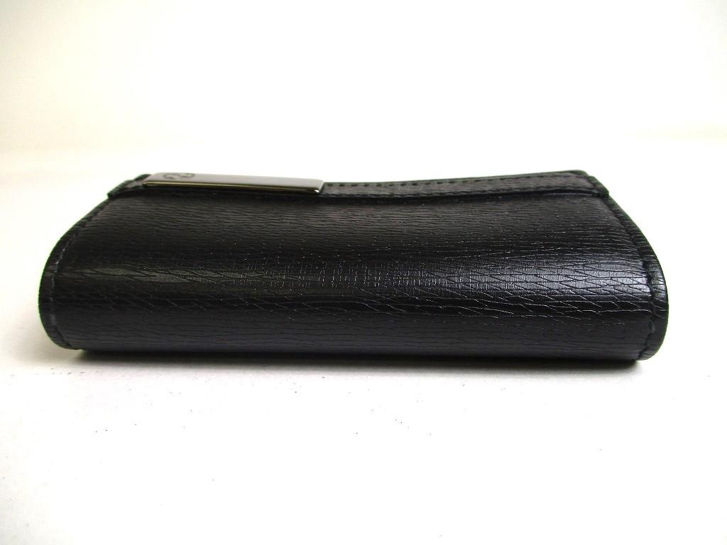 Authentic GUCCI Interlocking G Black Leather 6 Pics Key Cases #a300 Open Box