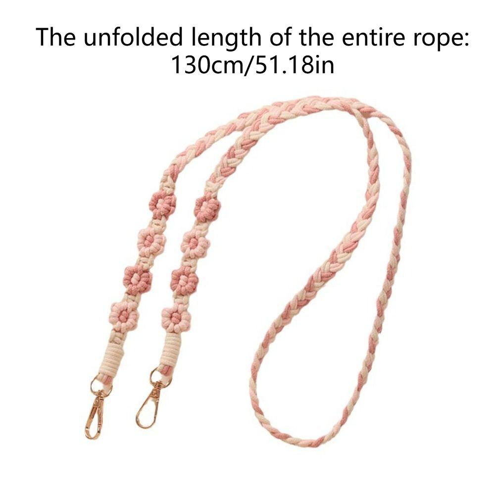 Handgefertigte Blume Gewebte Kette Anti-Verlust Tasche Geflochtenes Seil Gewebte Gänseblümchen Blume Hängende Kette Einkaufen