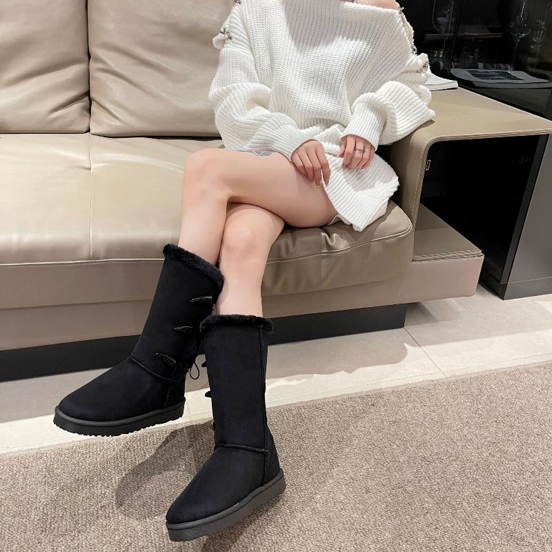 Woman Shoes Classic Ladies Inter Snow Boots Warm Leather Fur Plus Velvet Knee High Boots Winter Ankle Sneaker Botas Mujer