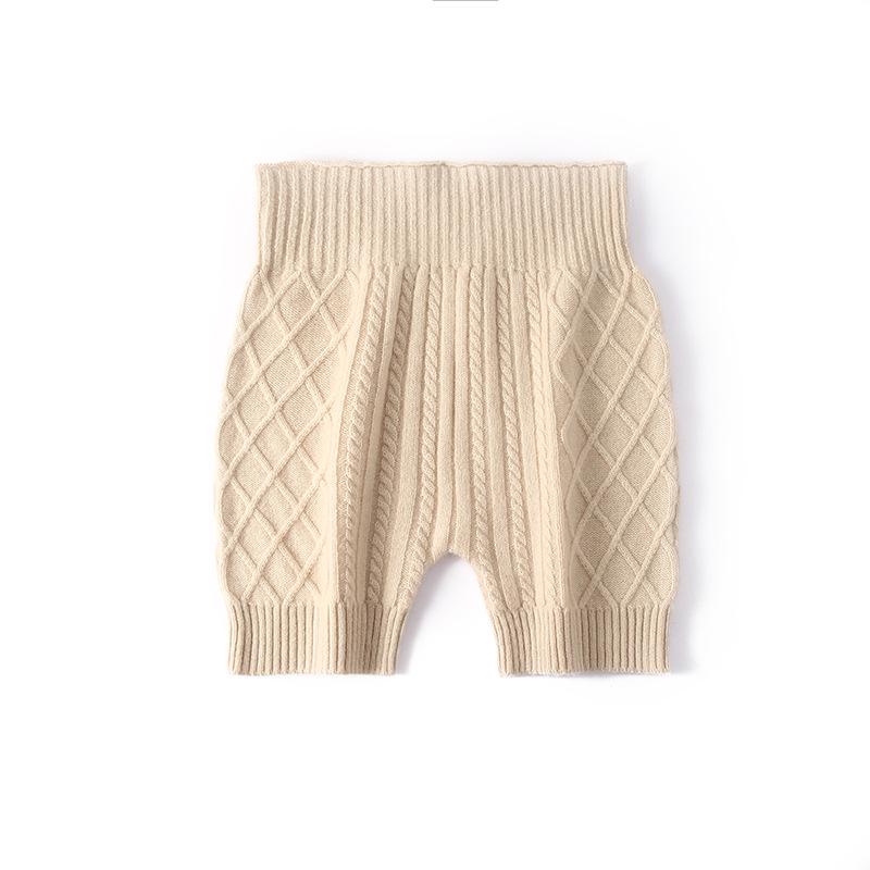 Cashmere High-Waist Knit Shorts - Women's Warm Woolen Base Layer Safety Pants