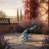 Metal Peacock Figurine Large Tail Colorful Ornament for Studio,