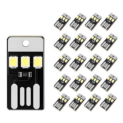 20 stk USB Mini LED Boklys 5V 0,2W 2835 SMD Hvitt Lys Nattlampe for Powerbank Bærbar PC Lesebruk Bærbart Lys
