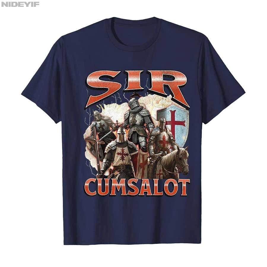 Sir Cumsalot Funny Offensive Knight Meme Bootleg Graphic Tshirt For Men Women 100 Cotton T Shirts Short Sleeve Tops P884 S