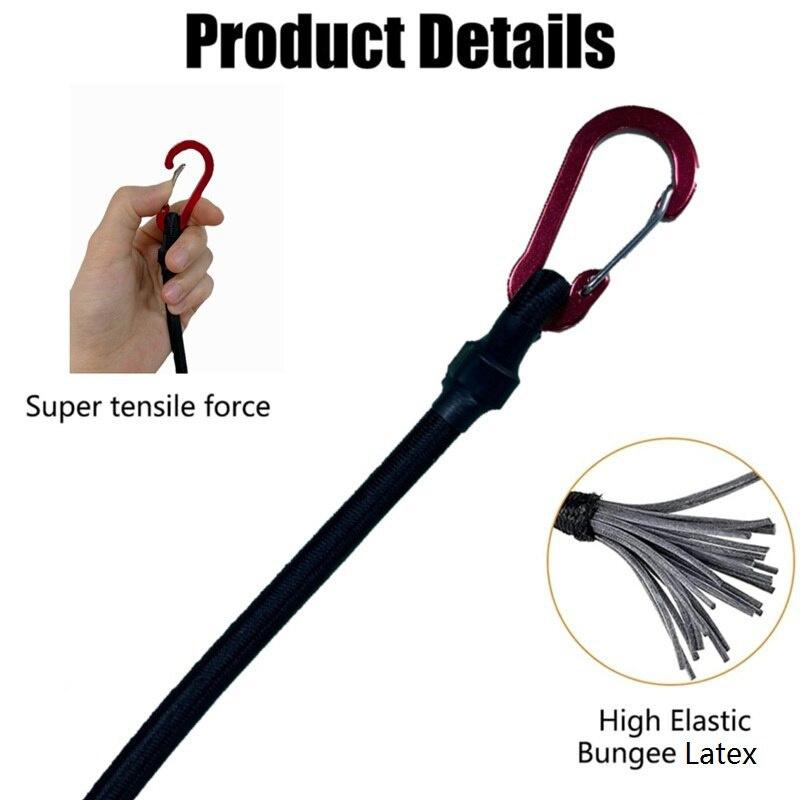 Elastic Tie Rope Carabiner Hook Kayak Bicycle Luggage Packing Rope Camping Accessories