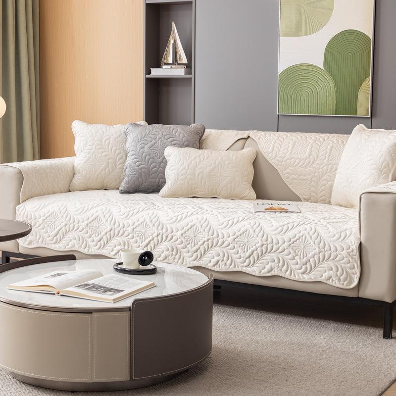 Simple Winter Sofa Cushion Winter Dutch Fleece Short Plush Seat Cushion Cushion Cover Towel Sofa Cover Non-Slip Thickened