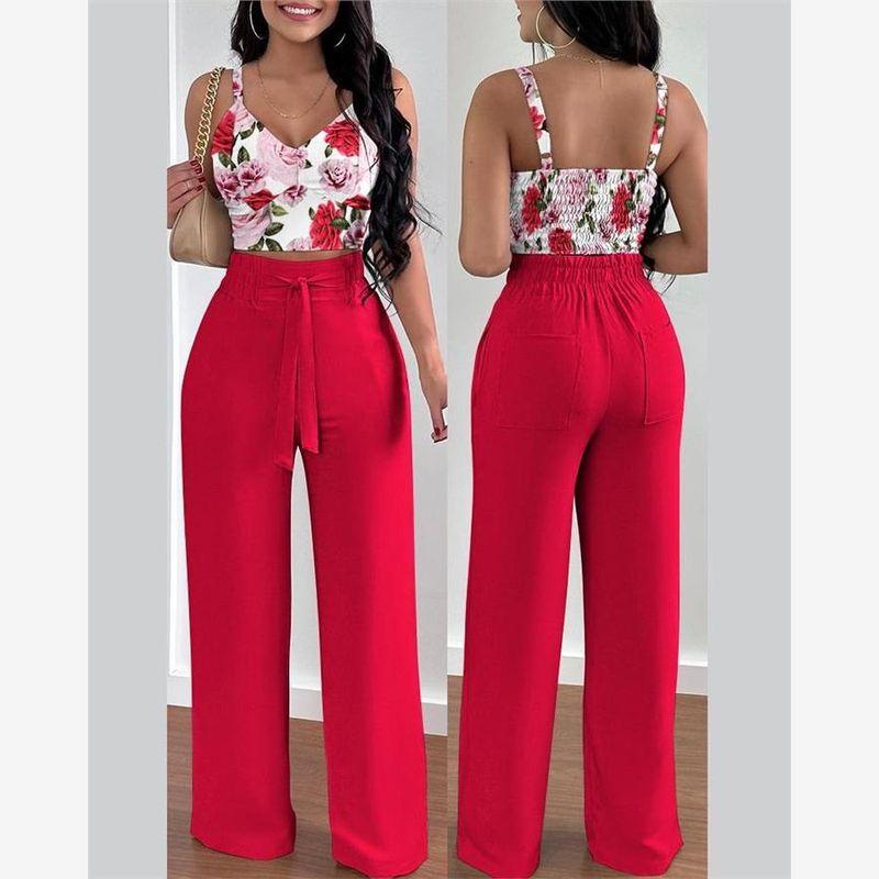 Women Casual Two-Piece Set European and American Fashion Women Creamy-white Leisure Set