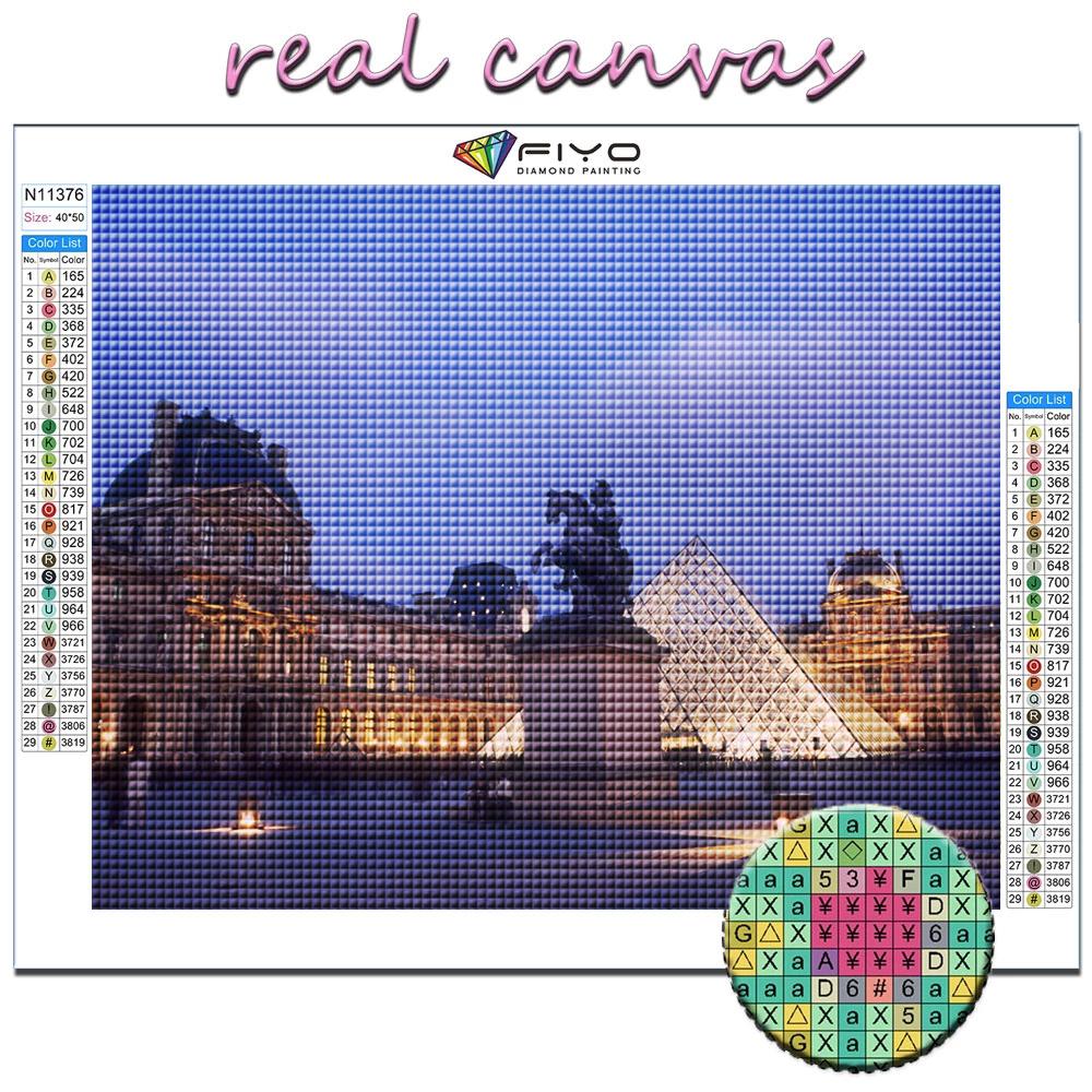 5D DIY Louvre Museum Korssting Rhinestones Diamanttegning Broderi Mosaikk Home Decor