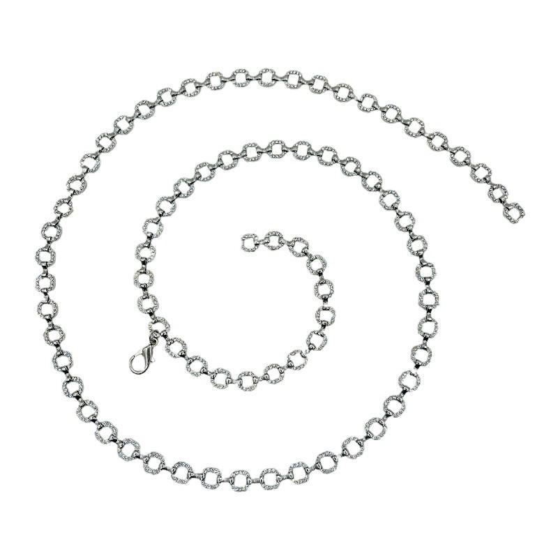 Elegant Water Silver Metal Waist Chain For Women With Adjustable Hook Closure