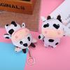 Cute Cartoon Black And White Cow Plush Keychain Soft Short Plush Toy
