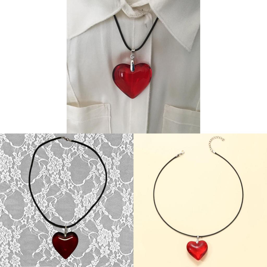 Heart Shaped Pendant Necklace For Women With Alloy Material And Punk Style