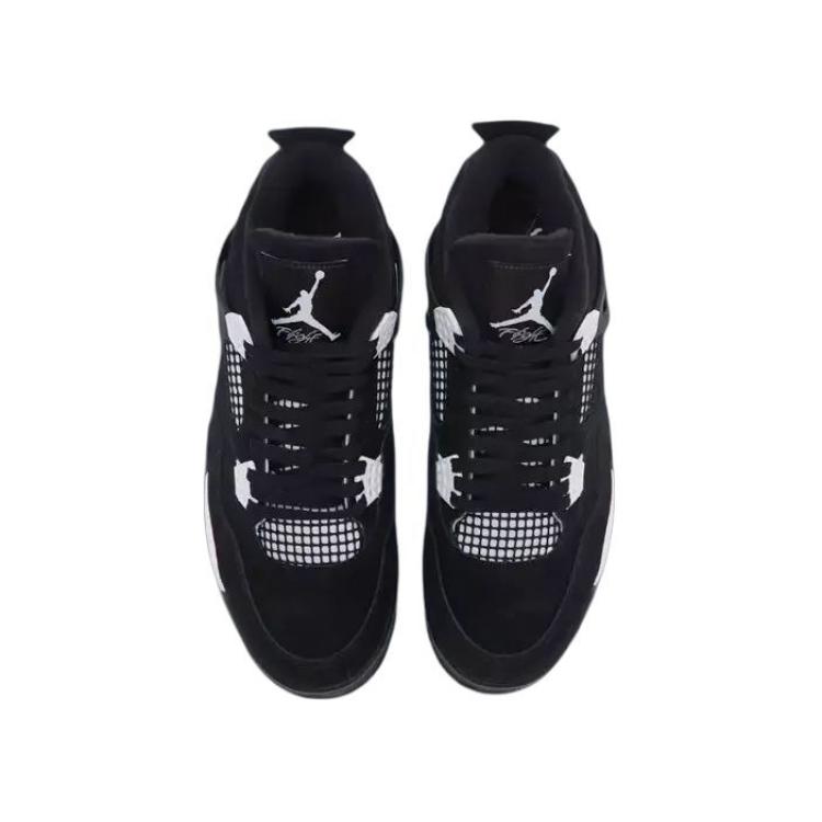 Air Jordan 4 Retro TD White Thunder Baby Sneakers Black FV4538-001
