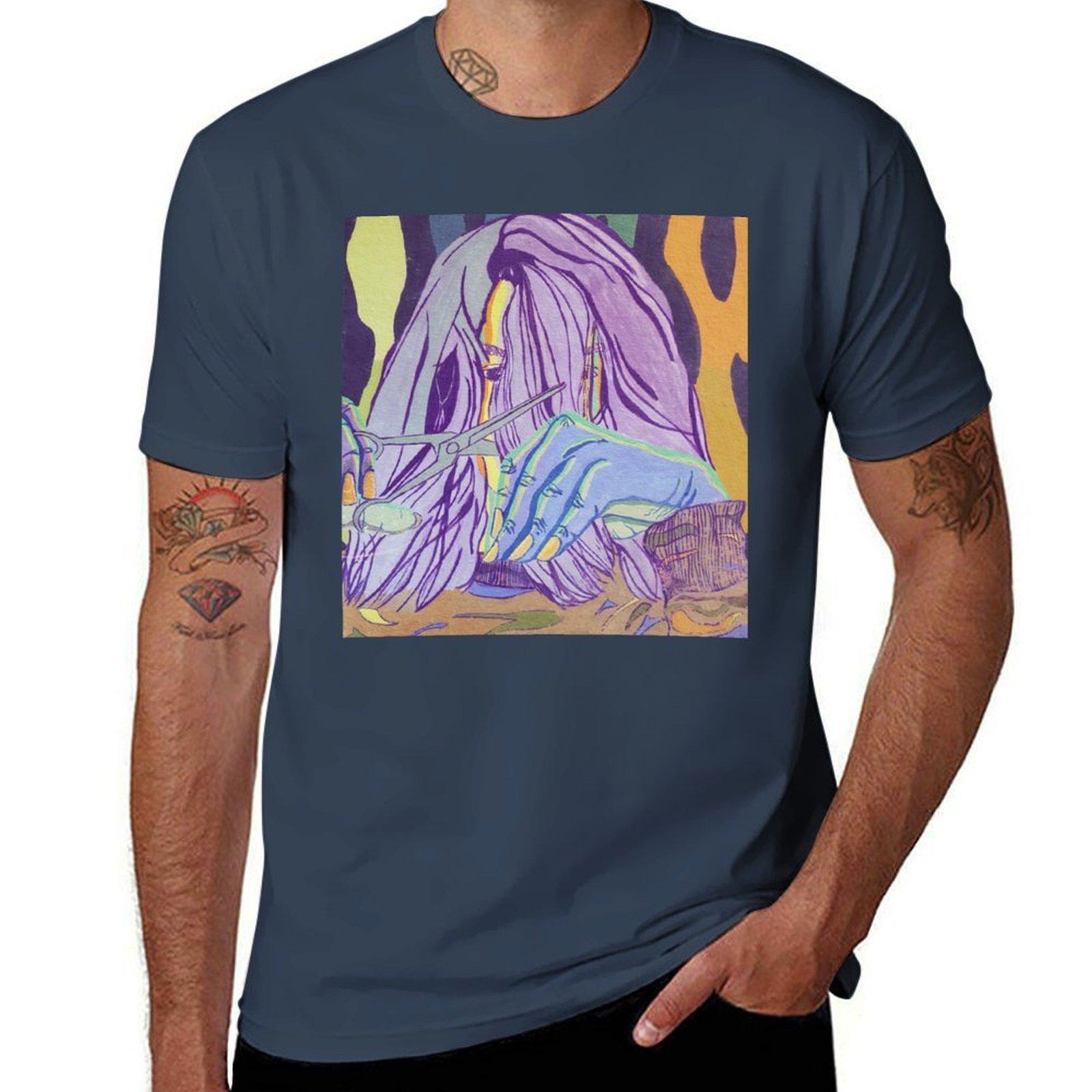 Purple Haircut Tshirt Plus Size Basic Cotton Tshirt S