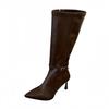 2025 autumn new retro small pointed strap Korean version thin thin high heel high boots women