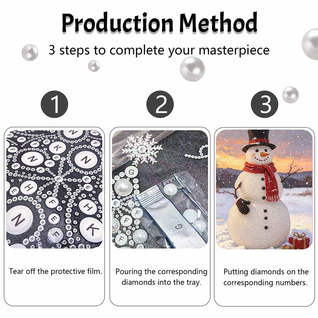 Christmas Pearl Painting Handmade Snowman Pearl Kit Home Decoration Painting