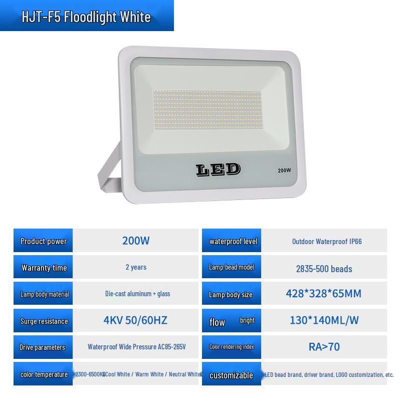 Super Bright LED Waterproof Outdoor Floodlight for Construction Sites and Courtyards