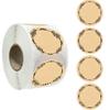 500Pieces Kraft Brown Sticker with Wreath Designs for Writing Shipping Labels and Organizing Canning Jar Kraft Labels