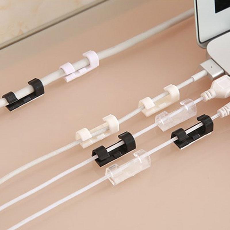Cable Holder Clips 20Pcs Cable Management Cord Organizer Clips Silicone Self Adhesive For Desktop Office Home