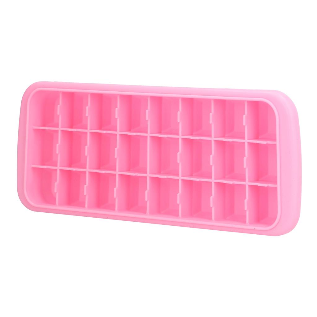 24‑Grids Ice   Tray with Lid Food Grade Silicone   Ice Mold Tray for Home Bar Use