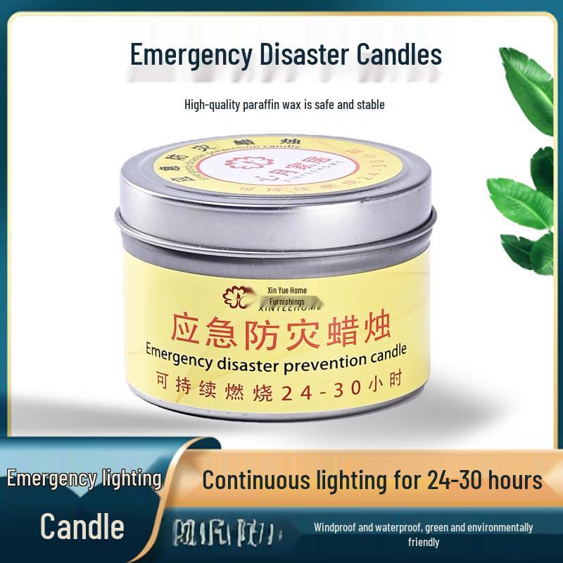 Yuduo Emergency White Candles, 3-Pack Tin