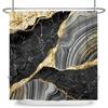 Black Gold Marble Shower Curtains For Bathroom Abstract Golden Modern Luxury Shower Curtain Waterproof Fabric With Hooks