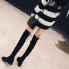 Knee Boots Winter Velvet New Small Elastic Thin Boots Thick Heel Long Boots High Boots Women