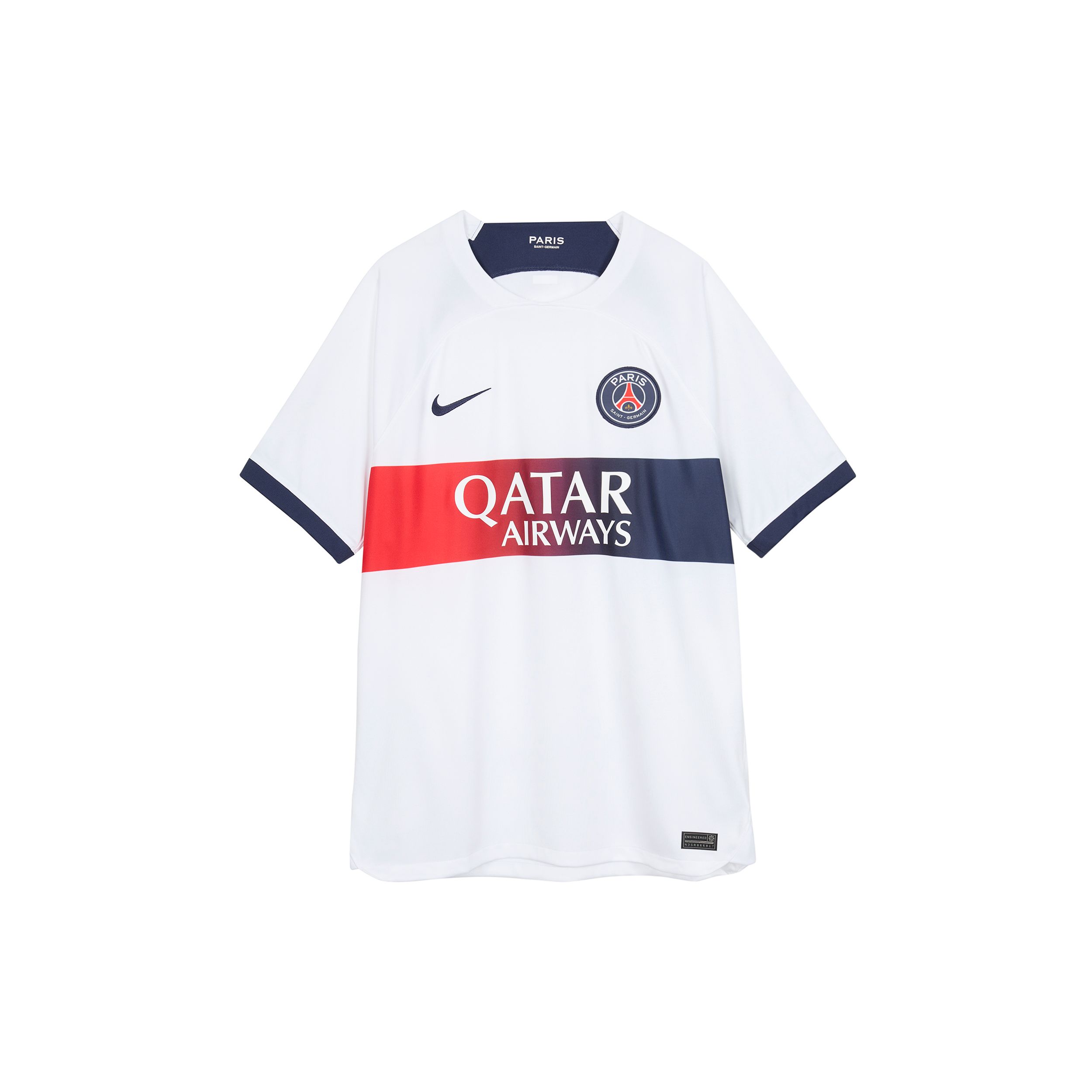 

Мужские топы Nike Paris Saint-Germain Stadium Away Dri-FIT белого/полночного темно-синего цвета DX2693-101 XXL