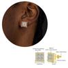 Rock Hip Hop Iced Out Stud Earring for Men Male Ice Studded Zircon Gold Color Piercing Ear Accessories Hiphop Trend