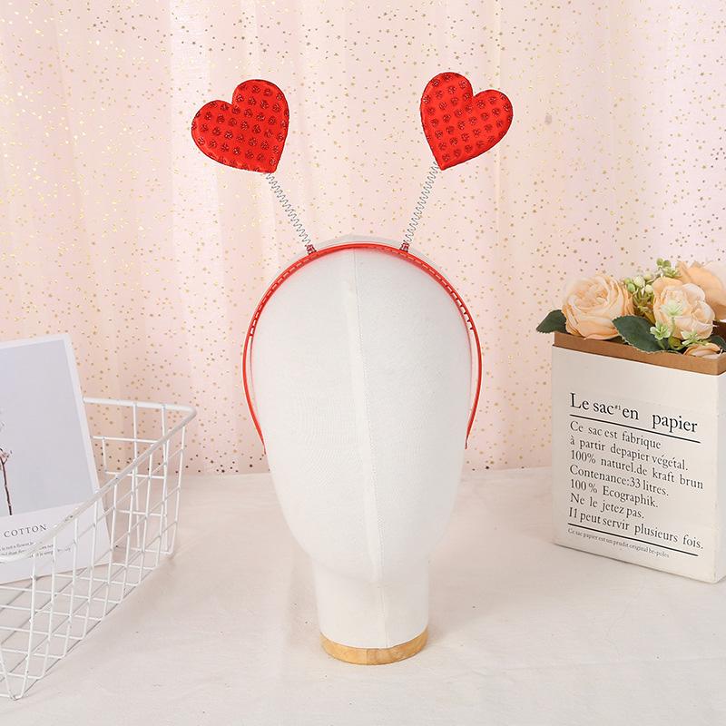 

1 шт., модные обручи для волос, повязка на голову в форме сердца, аксессуары для волос на день Святого Валентина, милый головной убор с красным сердцем