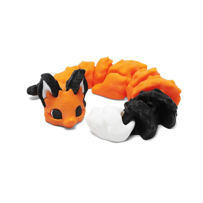 

3D Printed Small Animal Fox Model Figure Toy Creative Pla Simulated Animal Ornament Movable Flexible Mini Leopard Cat Toy